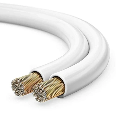 Abbildung von sonero® 10 Meter 2x0,75mm² CCA Lautsprecherkabel/Boxenkabel, Farbe: weiß