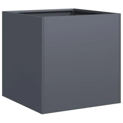 Abbildung von vidaXL Pflanzkübel Anthrazit 40x40x40 cm Kaltgewalzter Stahl, Pflanzschale, Garten Pflanzkübel, Outdoor Pflanzgefäß, Hochbeet, Pflanzgefäß
