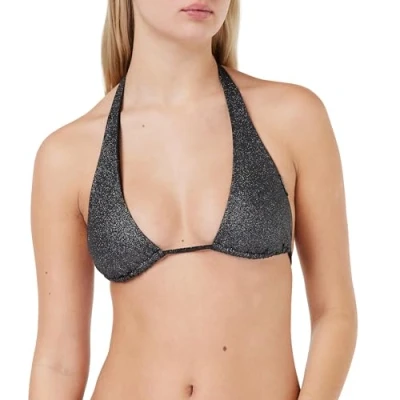 Abbildung von Calvin Klein Swimwear Halterneck Triangle Bikinitop, Damen, Größe: Small, Black
