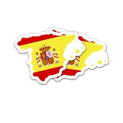 Abbildung von Finest Folia 2er Set Länder Silhouetten Aufkleber Länderaufkleber Bundesland Flagge Sticker für Auto Fahrrad Motorrad Modellblau selbstklebend wetterfest R215 (13 Spanien)