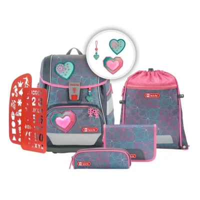 Abbildung von Step by 2IN1 Set Schulranzen für Kinder, Größe: One Size, Glitter heart