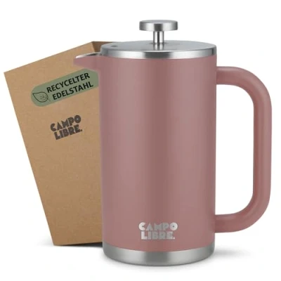Abbildung von Campo Libre.® Giorgio. French Press I Kaffeebereiter aus doppelwandigem Edelstahl 1l plastikfreie Kaffeepresse mit Thermofunktion inkl. Ersatzfilter Kaffeezubereiter 100% recyceltem
