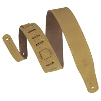 Abbildung von Levy&#039;s Gitarrengurt (Veloursleder, ca. 6,4 cm breit) goldbraun
