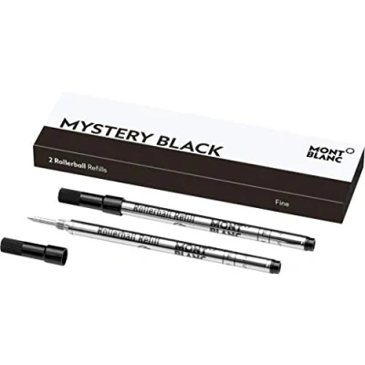 Abbildung von Montblanc Tintenroller Minen Mystery Black 105162 Ersatzmine für Roller Ball und Fineliner Größe F 2 x Refill Rollerball