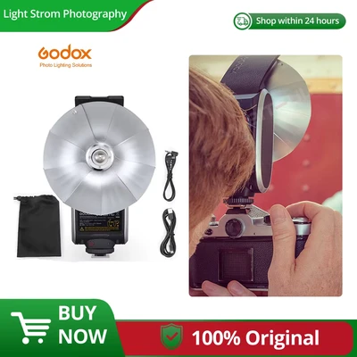 Abbildung von GODOX Lux Senior Retro Kamerablitz Automatischer und manueller Blitzmodus GN14 6000K ± 200K Kompatibel für Canon/Nikon/Sony/Fujifilm/Olympus Kameras