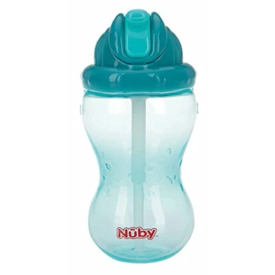Abbildung von Nuby Auslaufsicherer No Spill Flip It Trinkhalmbecher Trinkbecher für Kinder Aqua 360 ml 12M+ Monate
