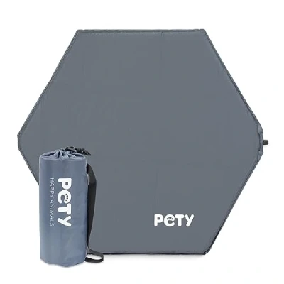 Abbildung von PETY Hunde Bodenmatte für den kleinen Laufstall 2cm Dicke selbstaufblasende Matte die Platzierung im Laufgitter oder zur alleinigen Verwendung weiche und Bequeme mit Tasche Anthrazit
