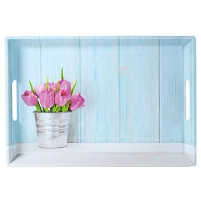 Abbildung von Kesper Tablett Serviertablett Tulpen 50 x 35 4,5 cm