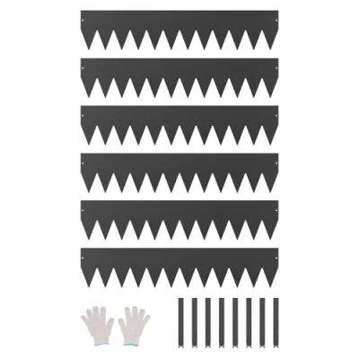 Abbildung von VEVOR Rasenkante 6er Set Beeteinfassung Beetumrandung Metall 1016x203x1,5mm