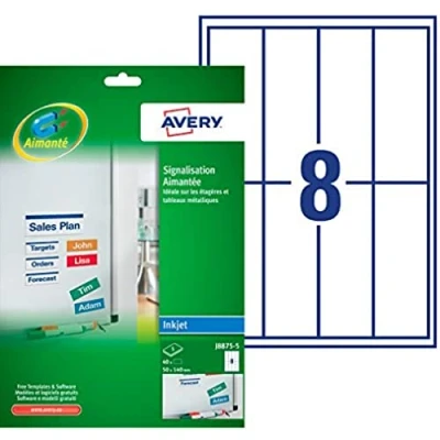 Abbildung von Avery 216046 magnetische Schilder 50 x 140 mm, Weiß