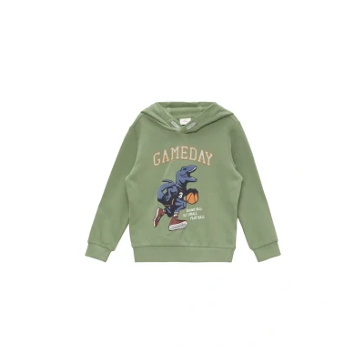 Abbildung von s.Oliver Kapuzen Sweatshirt mit gummiertem Print hellgrün 92/98