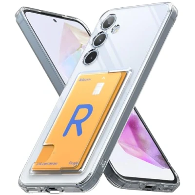 Abbildung von Ringke Fusion Card Case Kompatibel mit Samsung Galaxy A35 5G Hülle, Hart PC Kratzfeste Transparente Handyhülle Kartenfach Kartenhülle Clear