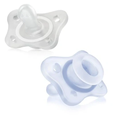 Abbildung von Chicco PhysioForma Silikon Schnuller 0 2 Monate, Stück, Set unterstützt die physiologische Atmung und fördert richtige Entwicklung des Mundes, blau