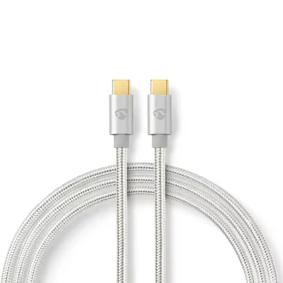 Abbildung von Nedis USB Kabel 3.2 Gen 2 C™ Stecker 4K@60Hz 10 Gbps Vergoldet 1.00 m rund Geflochten / Nylon Aluminium Verpackun