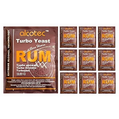 Abbildung von AlcoTec HUGBERT Turbohefe Rum + GA Vodka Alkohol Gärhefe Weinhefe Brennhefe gären, 10 Stück