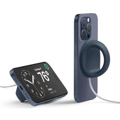 Abbildung von elago Griff Ständer Kompatibel mit MagSafe Ladegerät, Silikon iPhone 16, 15, 14, 13, 12 Serie [Ladekabel Nicht im Lieferumfang enthalten] (Blau)