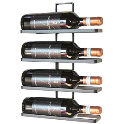 Abbildung von DanDiBo Weinregal 1x Metall Schwarz Wand 4 Wine erweiterbar Flaschenregal