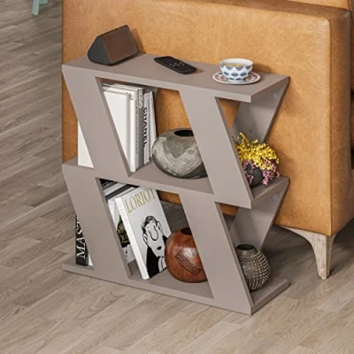 Abbildung von HOCUS PICUS Holz Beistelltisch mit Zeitschriftenständer Moderner Sofatisch, Couchtisch für Wohnzimmer, Büro, Schlafzimmer 60 x 22 57 cm Helles Moka