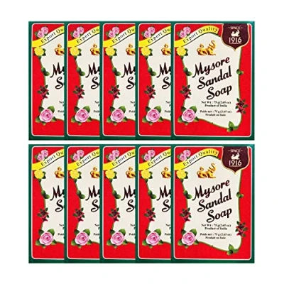 Abbildung von Mysore Sandal Soap S Packung mit 10 (75 Gr. Bars)