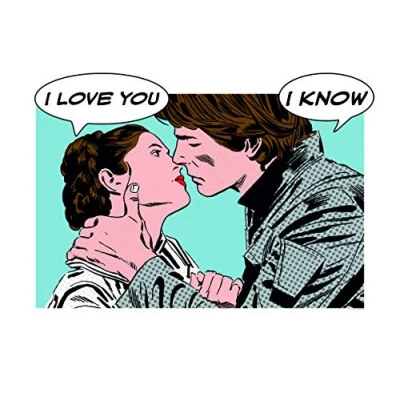 Abbildung von Komar Bild &quot;Star Wars Classic Comic Quote Leia Han&quot;, Star Wars, (1 St.), Wandbild zur Dekoration im Kinderzimmer ohne Rahmen