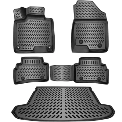 Abbildung von ELMASLINE 3D Gummimatten + Kofferraumwanne Set für Hyundai Tucson 2021 2024 Hoher Rand Passt Nicht In Plug Hybrid! Modelle Ohne Subwoofer