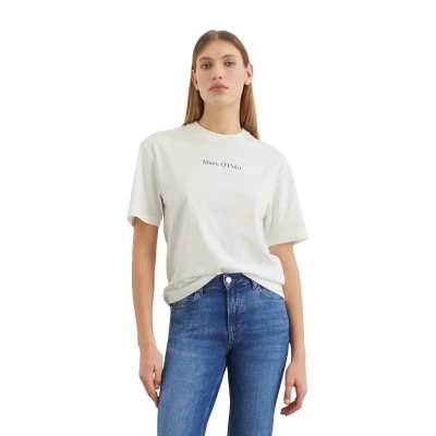 Abbildung von Marc O&#039;Polo Short Sleeve Round NECK Tshirt print, Damen, Größe: Medium, Cloudy white