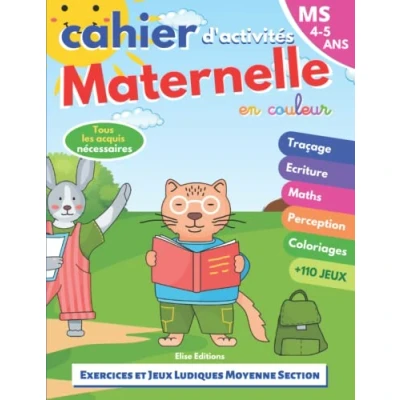 Abbildung von cahier d&#039;activités maternelle: moyenne section enfants 4 5 ans MS livre en couleur +110 jeux éducatifs et exercices ludiques : ... l&#039;intrus,relie les points