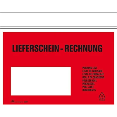 Abbildung von RNK Begleitpapiertasche C6 Lieferschein/Rechnung u. Packliste
