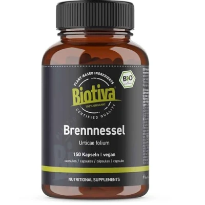 Abbildung von Biotiva Brennnesselblätter Kapseln Bio 82 g