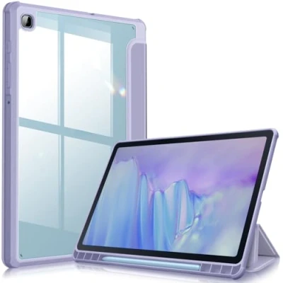 Abbildung von Fintie Hybrid Hülle für Samsung Galaxy Tab S6 Lite 10,4 Zoll 2024/2022/2020 Tablet Stoßfeste Schutzhülle mit Transparent Hartschale und Stifthalter, Pastellviolett
