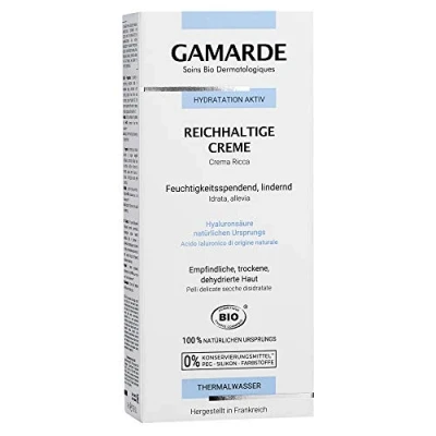 Abbildung von GAMARDE Bio Kosmetik: Ultra Reichhaltige Creme mit Hyaluronsäure, Shea Butter &amp; Argan Öl I Feuchtigkeitsspendende Für sehr trockene Haut Feuchtigkeits Männer Frauen Vegan 40 ml