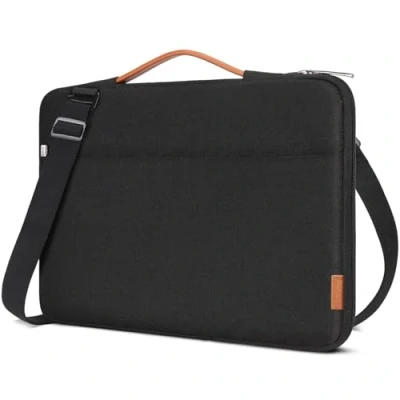 Abbildung von DOMISO 14 Zoll Laptop Tasche Hülle Wasserdicht Stoßfestes Notebook Sleeve Case Schultertasche Schutzhülle für 14&quot; HP Stream Pavilion 14/2017 Lenovo ThinkPad X1 Yoga 710/14&quot; A475,Schwarz