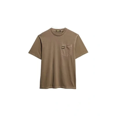 Abbildung von Superdry Contrast Stitch Pocket Tshirt basic, Herren, Größe: XL, Washed morel brown