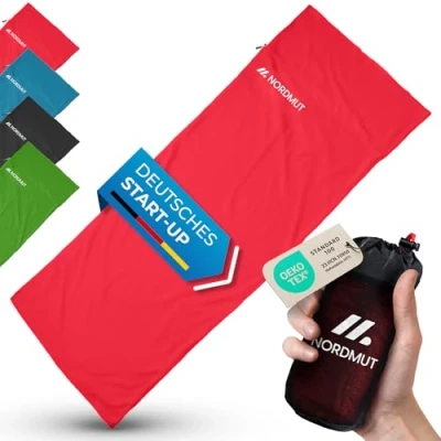 Abbildung von Nordmut Innenschlafsack NORDMUT® Hüttenschlafsack Ultraleicht [220 x 90 cm], YKK Zipper, Durchgängiger Reißverschluss, Kissenfach