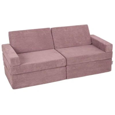 Abbildung von KiddyMoon Kindersofa Aufklappen Aus Schaumstoff Spielsofa Für Kinder Schlafsofa Kindersessel Couch Sofa Kinderzimmer Kindercouch Faltmatratze Matratzen, Violett