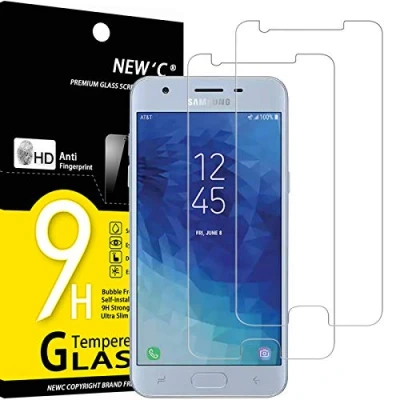 Abbildung von NEW&#039;C 2 Stück, Panzer Schutz Glas für Samsung Galaxy J3 2018, Frei von Kratzern, 9H Härte, HD Displayschutzfolie, 0.33mm Ultra klar, Ultrabeständig