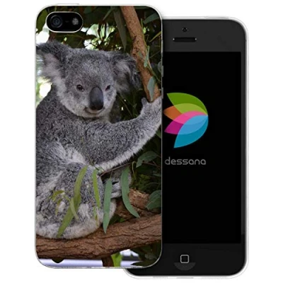 Abbildung von dessana Koala transparente Schutzhülle Handy Case Cover Tasche passend für Apple iPhone 5/5S/SE auf Baum