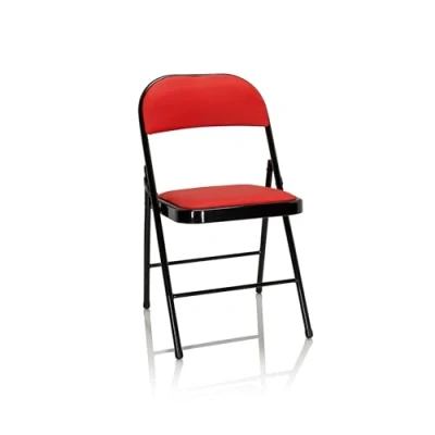 Abbildung von hjh OFFICE 803003 Klappstuhl gepolstert TUDELA Kunstleder Rot Besucherstuhl Faltstuhl klappbar, bis 130kg belastbar