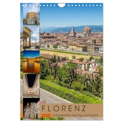 Abbildung von FLORENZ Impressionen bei Tag und Nacht (Wandkalender 2025 DIN A4 hoch), CALVENDO Monatskalender