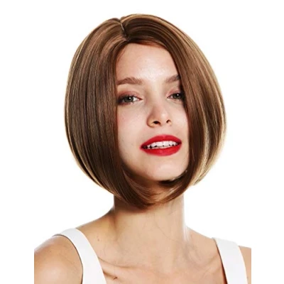 Abbildung von WIG ME UP VK 54 12 Perücke Damenperücke kurz Longbob Bob Scheitel glatt Braun