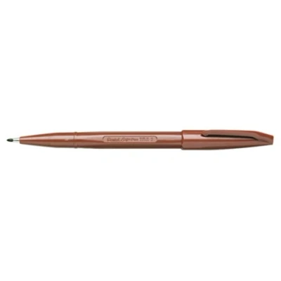 Abbildung von Pentel S520 E Sign Pen Faserschreiber, 0,8 mm Strichstärke, braun, 12er Pack