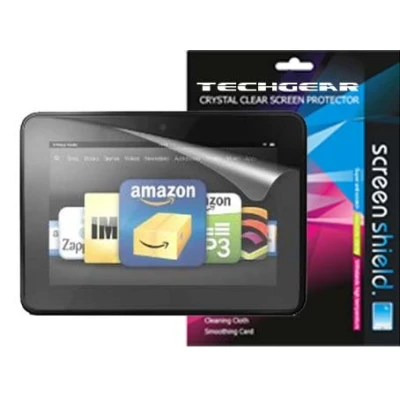 Abbildung von TECHGEAR [2 Stück Displayschutz für Amazon Kindle Fire HD 7 Zoll 2012 (16GB 32GB WIFI) Ultra Klare Schutzfolie mit Reinigungstuch + Applikationskarte