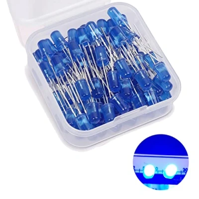 Abbildung von 5mm LED Leuchtdiode, 80 Stück Blau Dioden, 5 mm Sortimentskits für Wissenschaftsprojekte, Schulen und Heimwerkerprojekte (5 Stück)