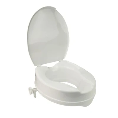 Abbildung von Stock Fachmann® Toilettensitzerhöhung Smart In 5cm 10cm Oder 15cm Mit Deckel Ohne WC Sitzerhöhung Toilette Senioren Toilettenaufsatz Farbe Weiß Belastbar 200kg