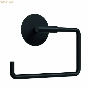 Abbildung von ovimar Toilettenpapierhalter Tromoy (1 St), aus Edelstahl in Schwarz zur Zum Kleben