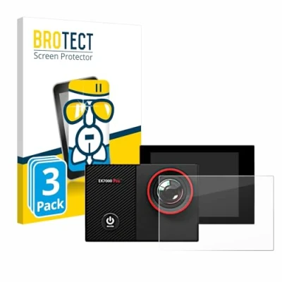 Abbildung von BROTECT Schutzglas für Akaso EK7000 Pro (3 Stück) Schutzfolie Panzer Folie Glas [Extrem Kratzfest 9H, Anti Fingerprint, Ultra Transparent]