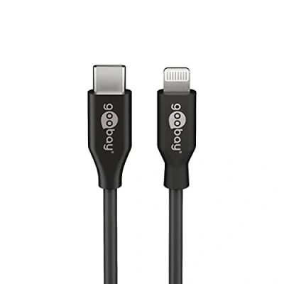 Abbildung von goobay 39424 Lightning USB C™ Lade und Synchronisationskabel, 1 m, Schwarz MFi Kabel für Apple iPhone/iPad