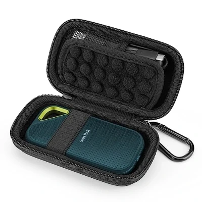 Abbildung von YINKE Schutzhülle für SanDisk Extreme/Pro, Crucial BX500/X8, WD My Passport, tragbar, SSD, Eva Hartschale, Transporttasche (Schwarz)