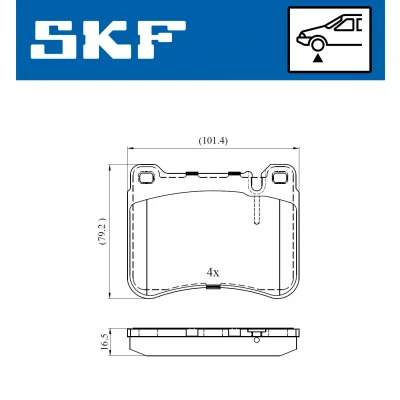 Abbildung von SKF VKBP 80495 Bremsbelagsatz für Verschleißwarnanzeiger vorbereitet MERCEDES BENZ: C Klasse T modell