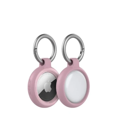 Abbildung von OtterBox Sleek Series Hülle für AirTag, stoßfeste, sturzsichere, robuste, dünne Schutzhülle Apple AirTags, inklusive Karabiner, Hellrosa